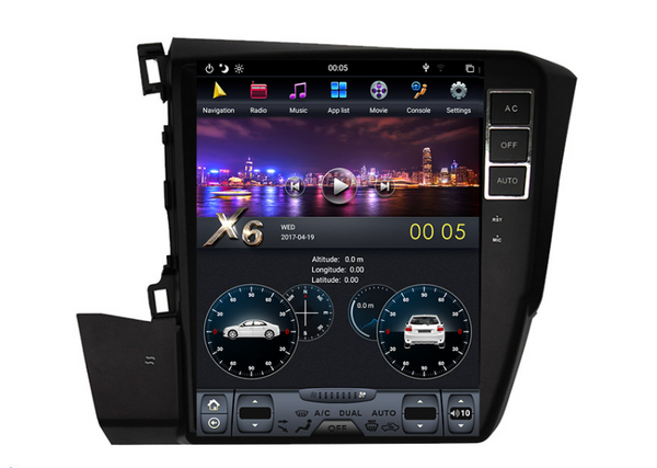 [ PX6 Six-core ] 10.4" Vertical Screen Android 9 Fast boot Navigation Radio for Honda Civic 2012